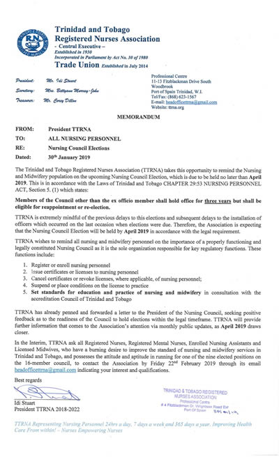 Nurses Council Elections 2019